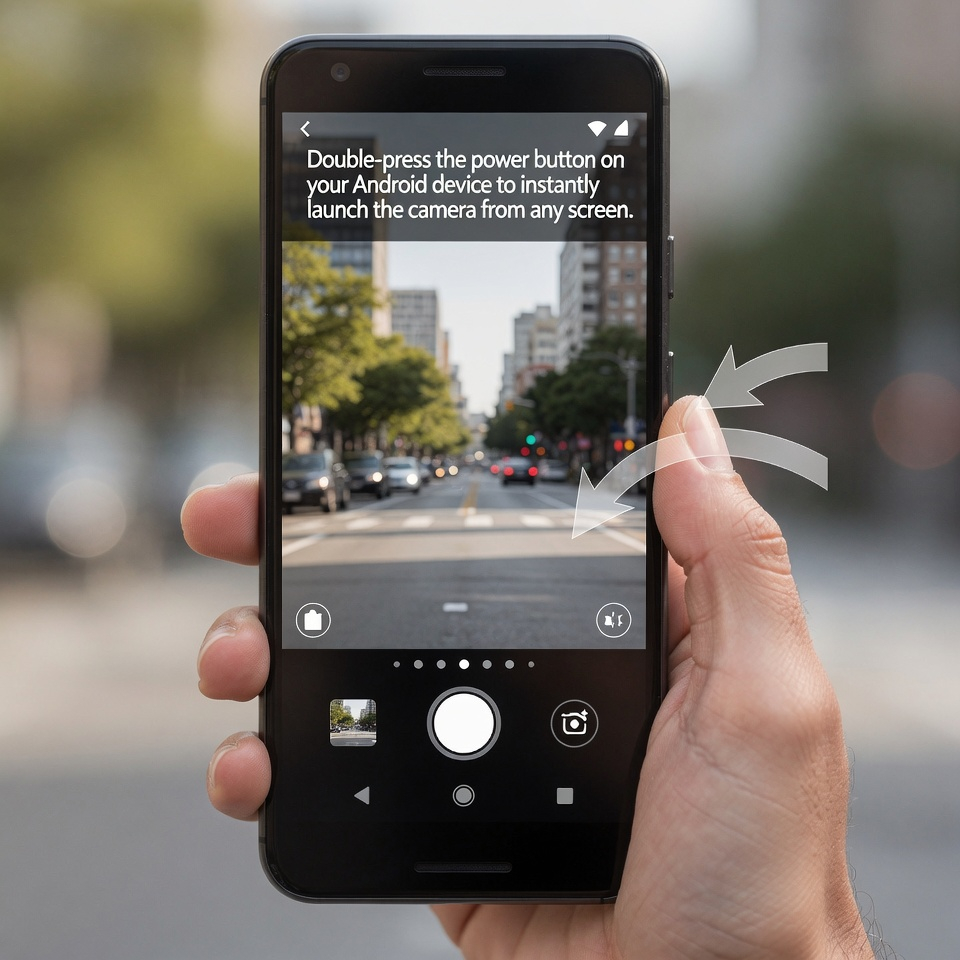 Gest dwukrotnego dotknięcia przycisku zasilania w systemie Android umożliwia natychmiastowe uruchomienie aparatu z dowolnego ekranu.