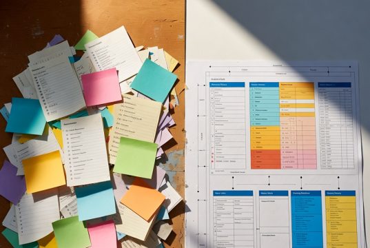 Блокування часу: Секретна зброя успішних людей. ⏰⚔️ Візуальне порівняння між неорганізованим списком справ і структурованим, розписаним за часом планом щоденного розкладу.