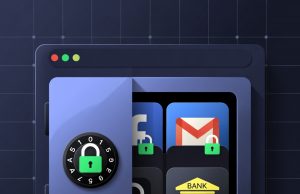 Your Password Is a Joke. 😅 (And How to Fix It in 5 Minutes) A visual representation of a password manager interface with logos securely stored in a vault.