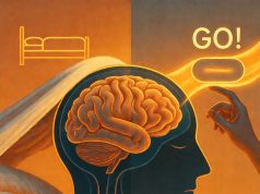 La " règle des 5 secondes " pour vaincre la paresse matinale et booster votre journée. 🚀 Une représentation artistique du cerveau activé par le compte à rebours de 5 secondes pour vaincre l'attrait du confort et de la paresse.