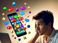 Desbloquea la concentración más profunda de tu cerebro: El hack de no molestar que te has estado perdiendo. 😲 Una persona abrumada por un teléfono desbordado de notificaciones caóticas mientras intenta trabajar.