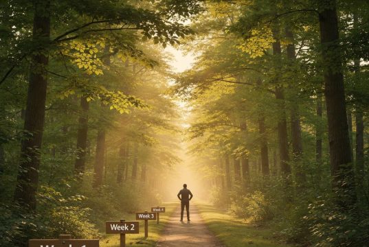 4-тижневий челендж з глибокої роботи: Поверніть собі фокус у розсіяному світі. 🧠⚡ Метафорична подорож через чотири тижні глибокого робочого виклику, що завершилася сяючим світлом фокусу та досягнень.