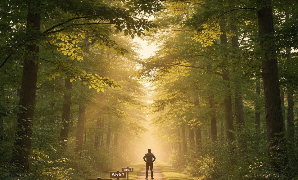 Metaforyczna podróż przez cztery tygodnie głębokiego wyzwania zawodowego, kończąca się w blasku skupienia i spełnienia. Metaforyczna podróż przez cztery tygodnie głębokiego wyzwania zawodowego, kończąca się w blasku skupienia i spełnienia.